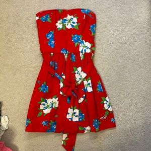 Hollister Floral Strapless Dress